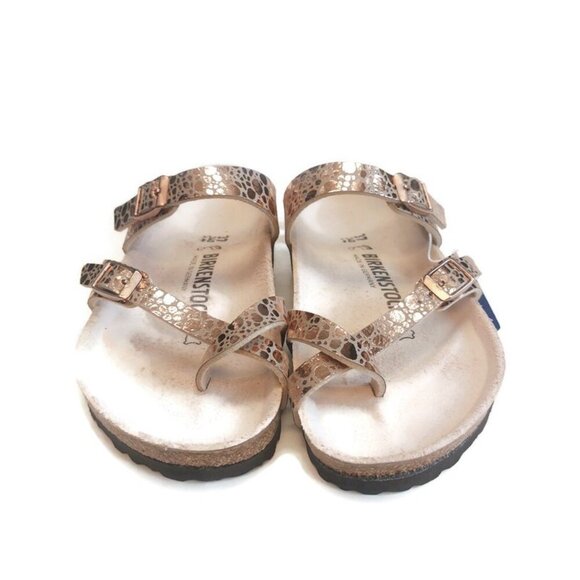 Birkenstock Mayari Womens Sz 6 Birko-Flor Sandals Metallic Stones Copper Regular - Picture 7 of 9